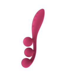 Vibromasseur triple stimulation flexible, anal, vaginale, clitoridienne Tri Ball rouge USB Satisfyer - CC597817